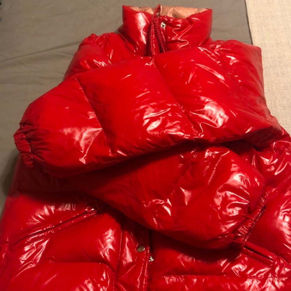 Red puffy jacket